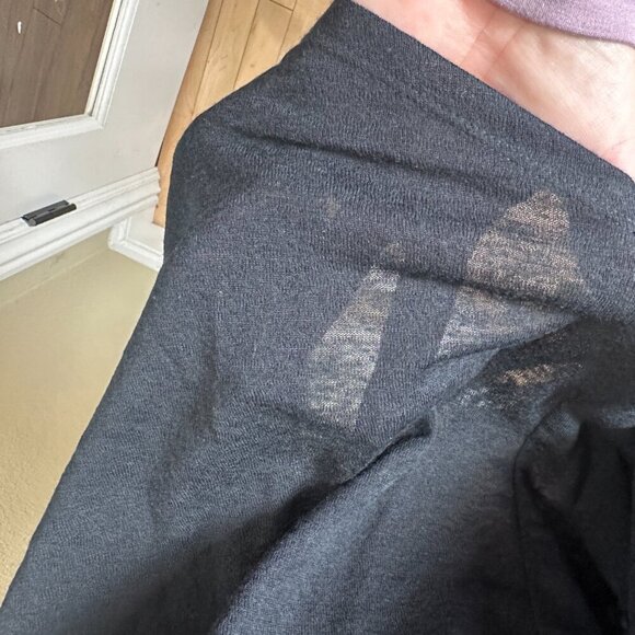 LOFT Semi Sheer Sleeve Detail Black Thin Sweater Top Size Large - Picture 10 of 12